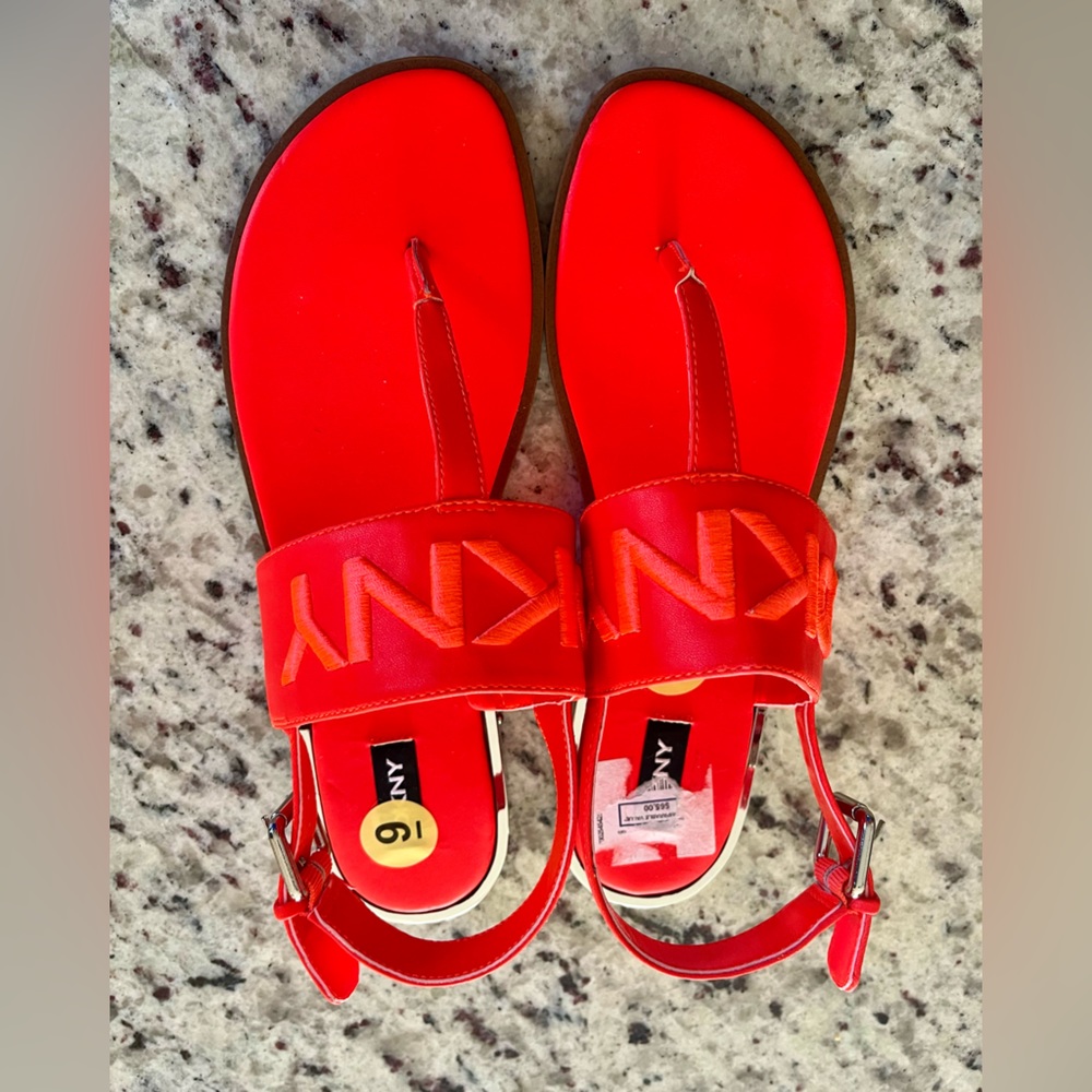 DKNY orange sandals, beautiful for the summer